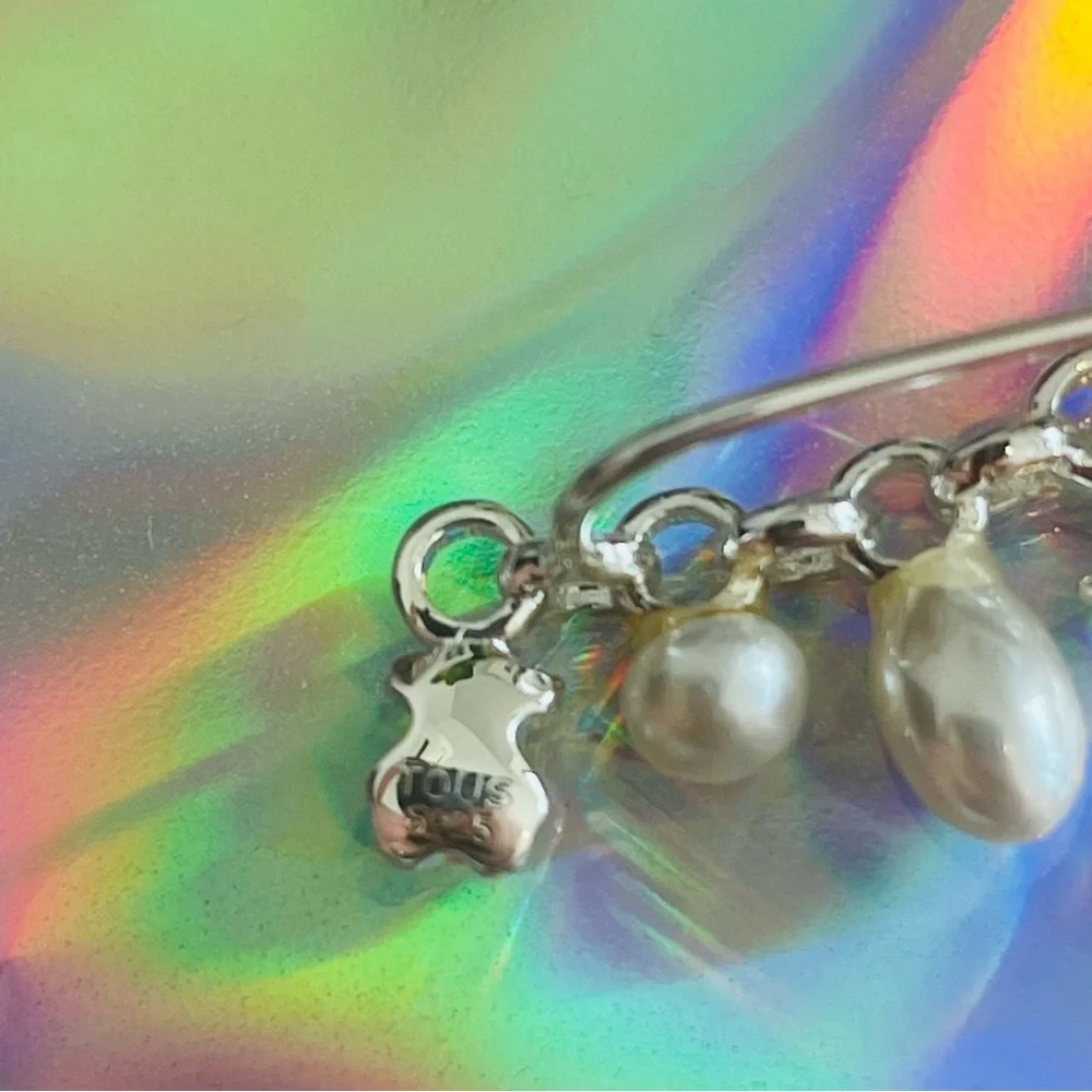 Tous Shapes Pea in a pod Pearl Row Line Earrings